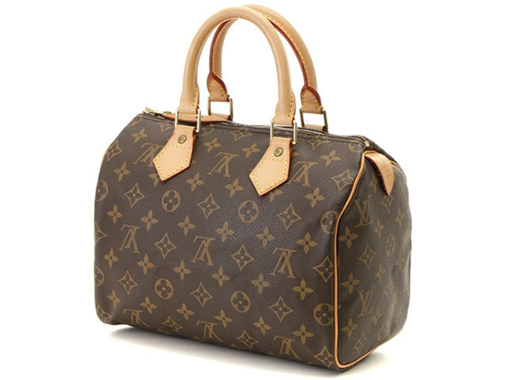 Louis Vuitton Speedy Brown Leather Monogram Brown
